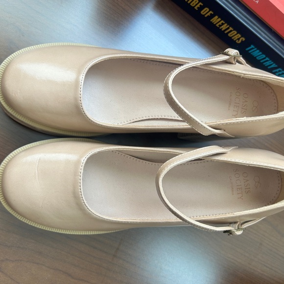 Oasis Society Jennifer Nude Platform Mary Jane Shoe Womens Size 8.5 Block Heel - Picture 3 of 9